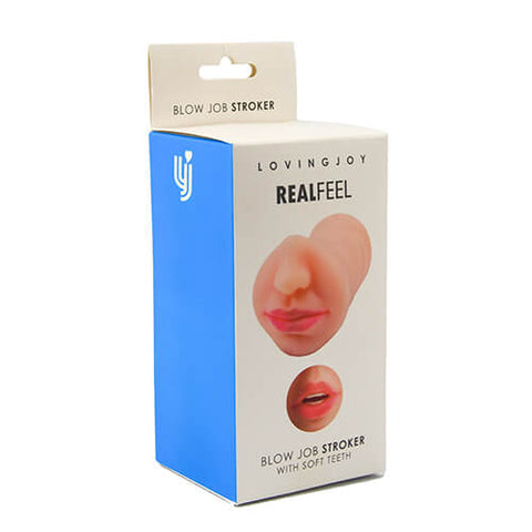 Loving Joy Real Feel Blow Job Stroker – Ultra-Realistic Blow Job Stroker with Soft Teeth and Tongue Strokers - Manual