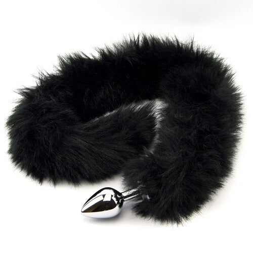 Furry Fantasy Black Panther Tail (Black) – Butt Plug with 30 Inch Tail, 8.2cm Length, 3.4cm Diameter > Anal Range > Tail Butt Plugs