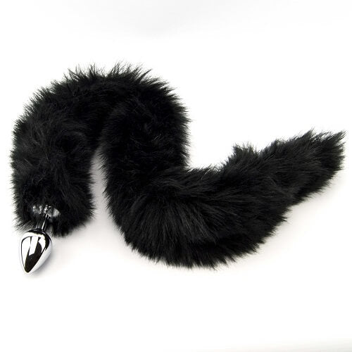 Furry Fantasy Black Panther Tail (Black) – Butt Plug with 30 Inch Tail, 8.2cm Length, 3.4cm Diameter Tails