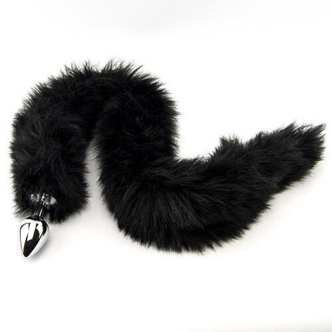 Furry Fantasy Black Panther Tail (Black) – Butt Plug with 30 Inch Tail, 8.2cm Length, 3.4cm Diameter Tails