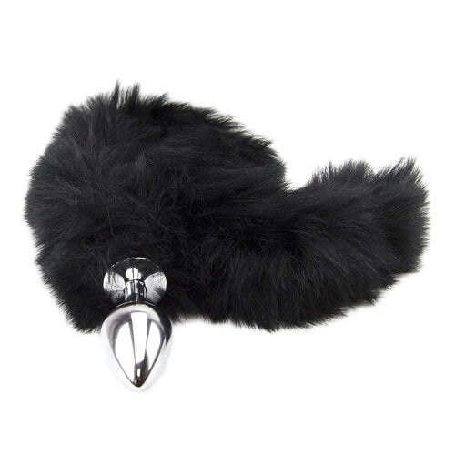 Furry Fantasy Black Panther Tail (Black) – Butt Plug with 30 Inch Tail, 8.2cm Length, 3.4cm Diameter > Anal Range > Tail Butt Plugs