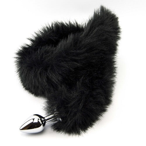 Furry Fantasy Black Panther Tail (Black) – Butt Plug with 30 Inch Tail, 8.2cm Length, 3.4cm Diameter Tails