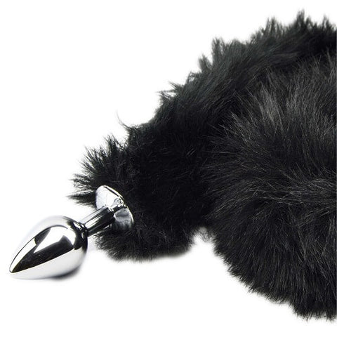 Furry Fantasy Black Panther Tail (Black) – Butt Plug with 30 Inch Tail, 8.2cm Length, 3.4cm Diameter Tails