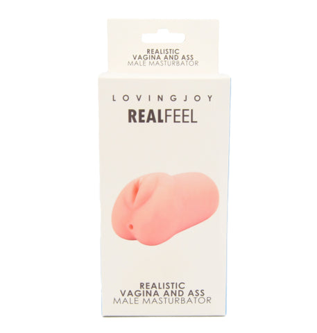 Loving Joy Realistic Vagina and Ass Male Masturbator – Stretchy TPR Male Masturbator with Ribbed Textures and 4.75 Inch Insertable Length Strokers - Manual