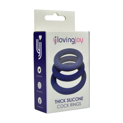 Loving Joy Thick Silicone Cock Rings 3 Pack – Comfortable Stretchy Silicone Cock Rings COCK RING Set