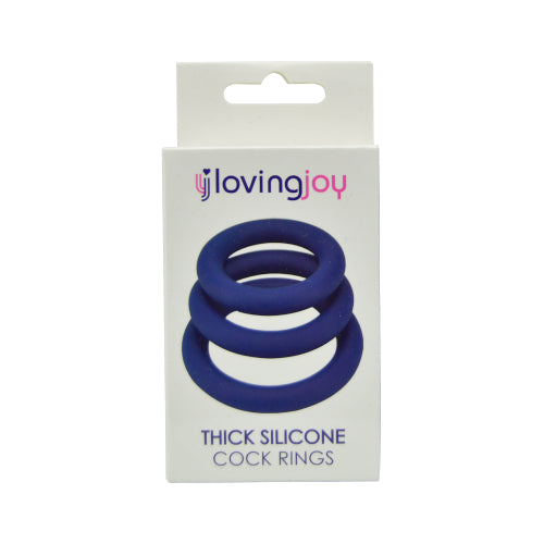 Loving Joy Thick Silicone Cock Rings 3 Pack – Comfortable Stretchy Silicone Cock Rings COCK RING Set