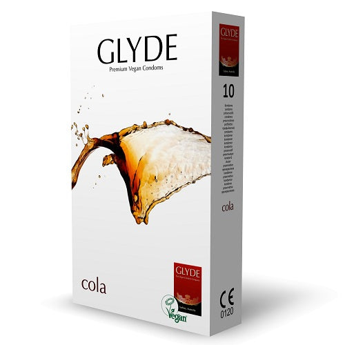 Glyde Ultra (Black, Cola Flavor) – Vegan Lubricated Condoms 10 Pack 180mm Length 53mm Width Condoms