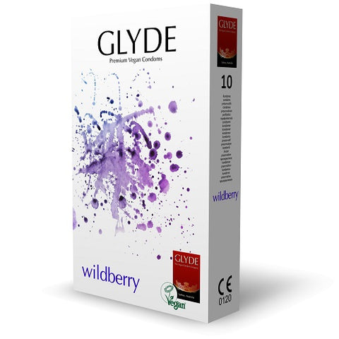 Glyde Ultra Wildberry Flavour (Violet) – Vegan Lubricated Condoms 10 Pack Condoms