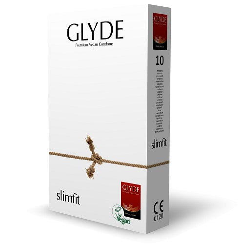 Glyde Ultra Slimfit (Natural) – Vegan Condom 49mm Width 170mm Length 10 Pack Condoms