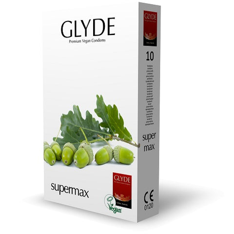 Glyde Ultra Super Max (Natural Color) – Extra Large Vegan Condoms 10 Pack Condoms