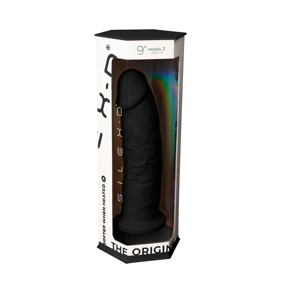 Silexd 9 Inch Model 2 Black Premium Silicone Dildo Dual Density Dildo > Dildos > Large Dildos