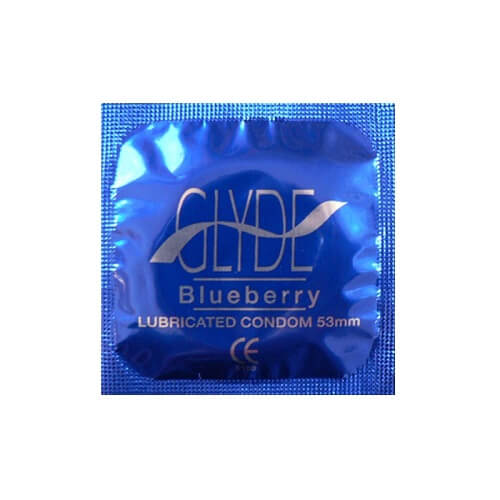 Glyde Ultra Blueberry Flavor (Violet) – Vegan Lubricated Condoms 180mm Length 53mm Width 100 Pack > Essentials > Condoms