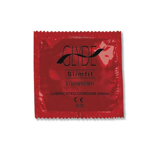 Glyde Ultra Slimfit (Strawberry) Vegan Condoms 100 Bulk Pack – Premium Lubricated 170mm Length 49mm Width > Essentials > Condoms