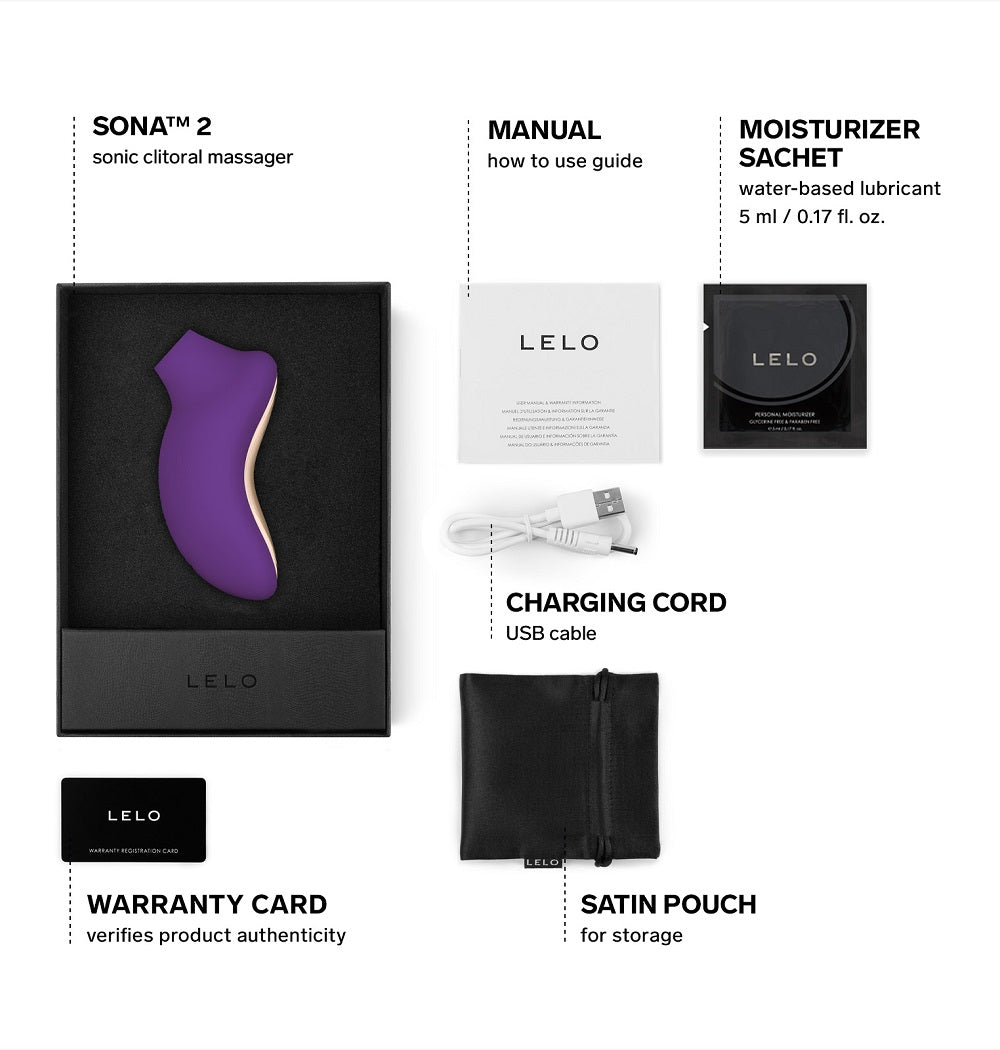 Lelo Sona 2 Purple Clitoral Vibrator Air Pulsation