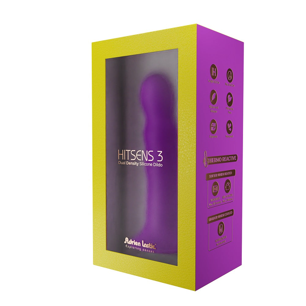 Adrien Lastic Hitsens 3 Purple Silicone Dildo 7 Inch with Suction Cup DONGS