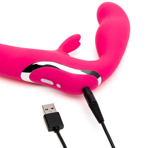 Happy Rabbit Strapless Strap-On Rabbit Vibrator – USB Rechargeable Waterproof Dual Vibrations (8) > Dildos > Strapless Strap Ons