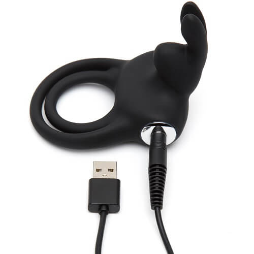 Happy Rabbit Couples Stimulating Rechargeable Silicone USB Vibrating Rabbit Love Ring > Cock Ring > Vibrating