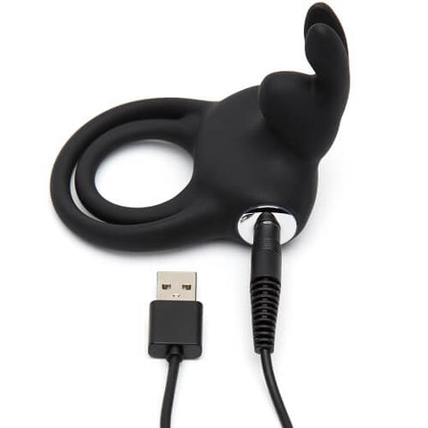 Happy Rabbit Couples Stimulating Rechargeable Silicone USB Vibrating Rabbit Love Ring > Cock Ring > Vibrating