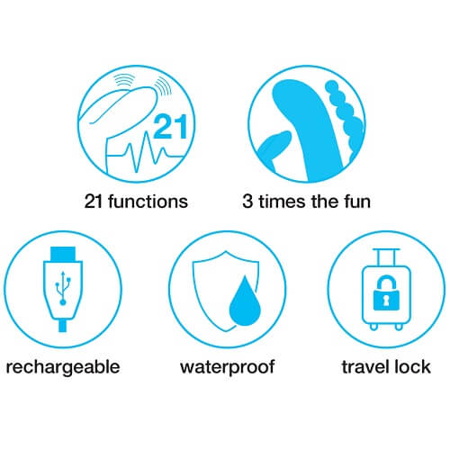Happy Rabbit Triple Curve Rechargeable Vibrator with Travel Lock and Dual Motors > Vibrators > Ladies > Rabbit