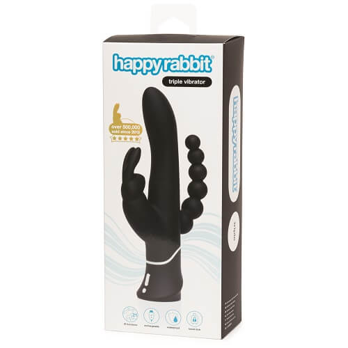 Happy Rabbit Triple Curve Rechargeable Vibrator with Travel Lock and Dual Motors > Vibrators > Ladies > Rabbit