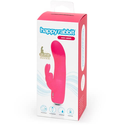 Happy Rabbit Mini Rechargeable Waterproof Silicone Rabbit Vibrator with Curved G-Spot Tip > Vibrators > Ladies > Rabbit