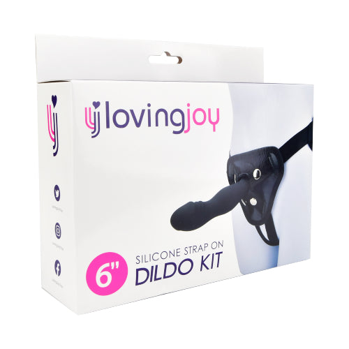 Loving Joy 6 Inch Silicone Dildo Kit – Adjustable Harness Strap-On Set > Realistic Dildos and Vibes > Strap On Harnesses