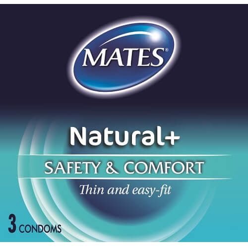 Mates Natural Condoms (3 Pack) – Smooth Lubricated Condoms 53mm Width Default Title > Essentials > Condoms Main image