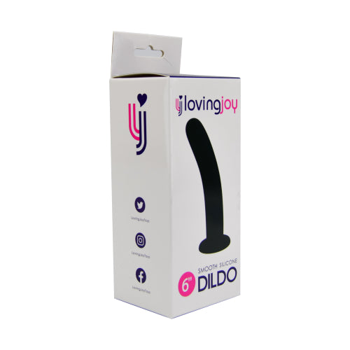 Loving Joy Smooth Silicone Dildo 6 Inch (Black) – Smooth Silicone Dildo > Realistic Dildos and Vibes > Neutral Dildos