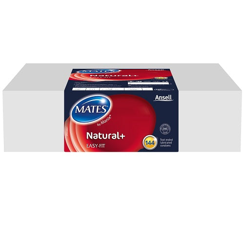 Mates Natural+ Condoms Natural Colour – Lubricated Latex Condoms 144 Pack Default Title > Essentials > Condoms