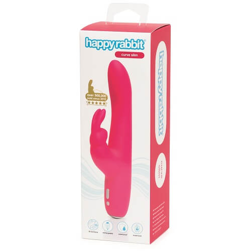 Happy Rabbit Slimline Curve USB Rechargechargeable Slim Shaft Rabbit Vibrator > Vibrators > Ladies > Rabbit
