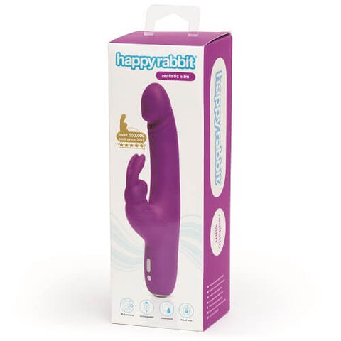 Happy Rabbit Slimline Realistic USB Rechargeable Vibrator – 15 Vibration Settings Rabbit Vibrator > Vibrators > Ladies > Rabbit