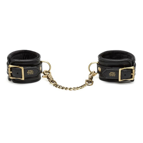 Fifty Shades of Grey Bound to You Wrist Cuffs – Faux Leather with Soft Furry Lining Wrist Cuffs Default Title > Bondage Gear > Restraints