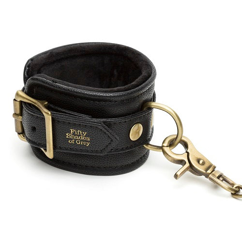 Fifty Shades of Grey Bound to You Wrist Cuffs – Faux Leather with Soft Furry Lining Wrist Cuffs Secondary image