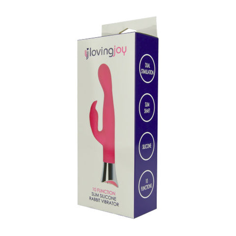 Loving Joy 10 Function Slim Silicone Rabbit Vibrator – 8.7 Inch Slim Rabbit Vibrator > Vibrators > Ladies > Rabbit