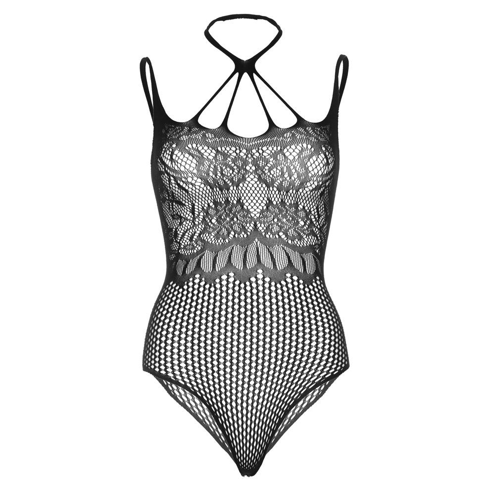 Leg Avenue Strappy Halter Thong Teddy – Seamless Lace Lingerie > Clothes > Teddies