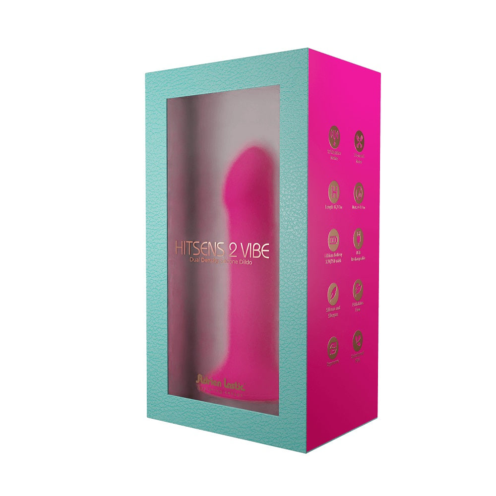 Adrien Lastic Hitsens 2 Pink 6.5 Inch Motorized Dildo with Charger and Double Density Core DONGS Vibrating