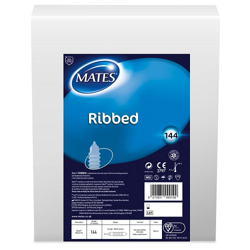 Mates Ribbed Condom Clinic Pack – Textured Condom with Parallel Ribs and Reservoir End Default Title Condoms