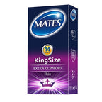 Mates King Size Condoms Natural Colour Lubricated 14 Pack – Smooth Texture 56mm Width 180mm Length Default Title > Essentials > Condoms