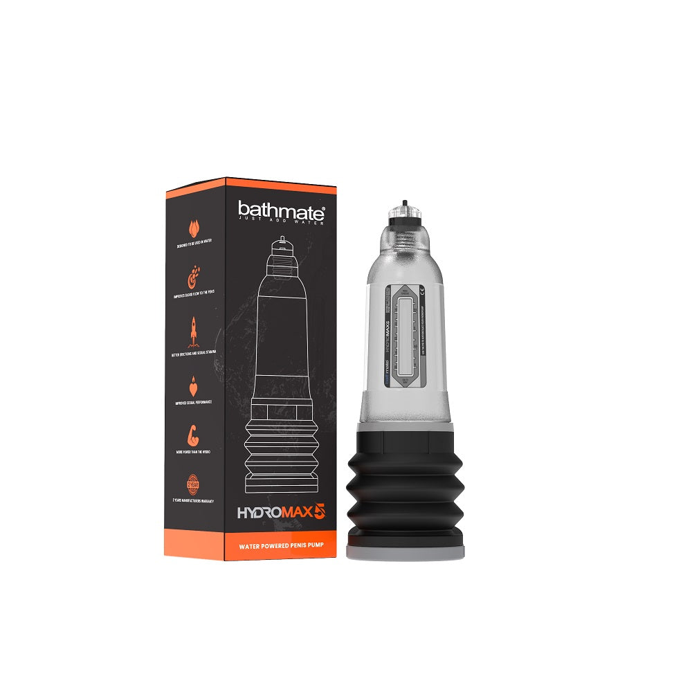 Bathmate Hydromax 5 Clear Hydro Pump – 3 to 5 Inch Length, 7.5 to 12.5 cm Diameter Penis Pump Clear > Pumps > Penis Pumps Main image