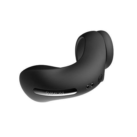 Svakom Benedict (Black) – Silicone Double Ring Perineum Stimulator with 5 Vibration Modes COCK RINGS Sling