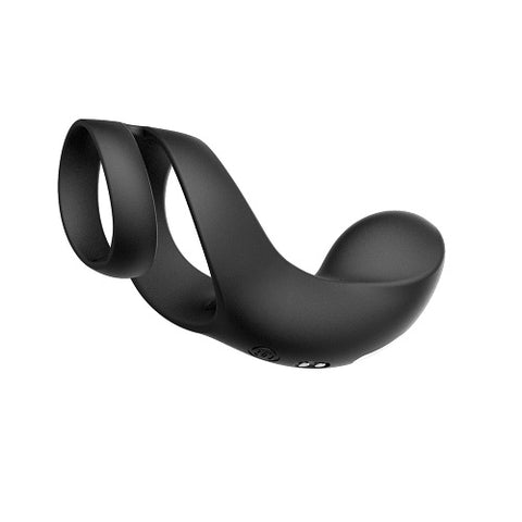 Svakom Benedict (Black) – Silicone Double Ring Perineum Stimulator with 5 Vibration Modes COCK RINGS Sling