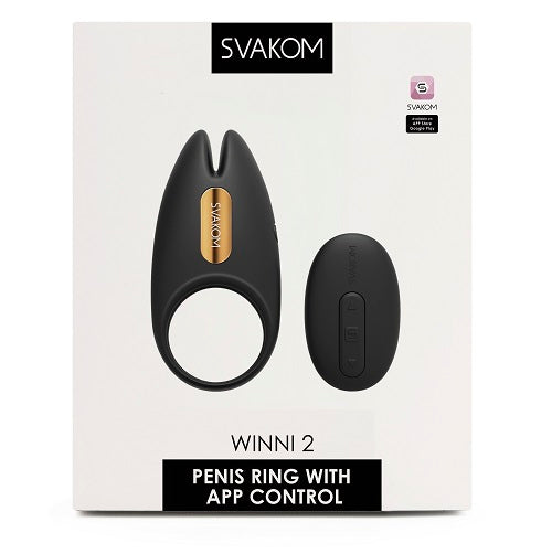 Svakom Winni 2 (Black) – Remote-Controlled Couples Cock Ring with Clitoral Stimulator > Sex Toys > Remote Control Toys