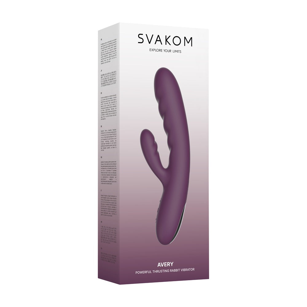 Svakom Avery (Black) – Waterproof Thrusting Vibrator with Clitoral Stimulator and Multiple Modes > Vibrators > Ladies > Rabbit Multi