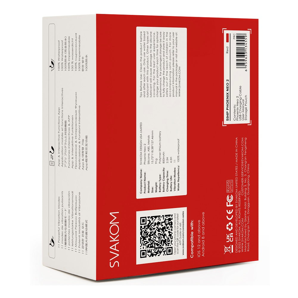 Svakom Phoenix Neo 2 – Interactive App-Controlled Silicone Vibrator Remote Control