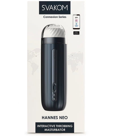 Svakom Hannes Neo (Black) – App-Enabled Heated Vibrating Male Masturbator with Auto-Thrusting Modes > Sex Toys For Men > Masturbators Premium