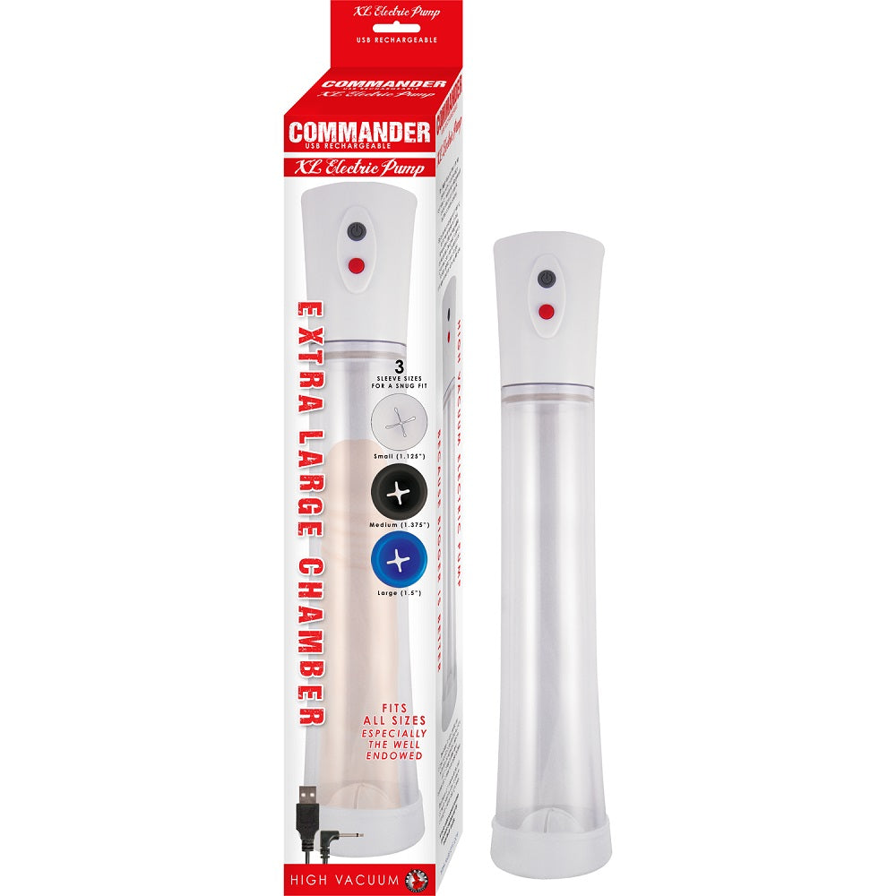 Commander XL USB Rechargeable Electric Penis Pump – High Vacuum 10 Inch Tube Default Title > Pumps > Penis Pumps Electric