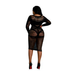 Moonlight Plus Model 03 Black Mesh Dress with Long Sleeves and Straps > Clothes > Dresses and Chemises