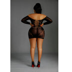 Moonlight Off the Shoulder Black Mini Dress Plus Size – Stretchy Nylon Lingerie Dress > Clothes > Plus Size Lingerie
