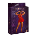 Moonlight Plus Model 08 Black Red Sheer Mesh Floral Pattern Mini Dress > Clothes > Dresses and Chemises