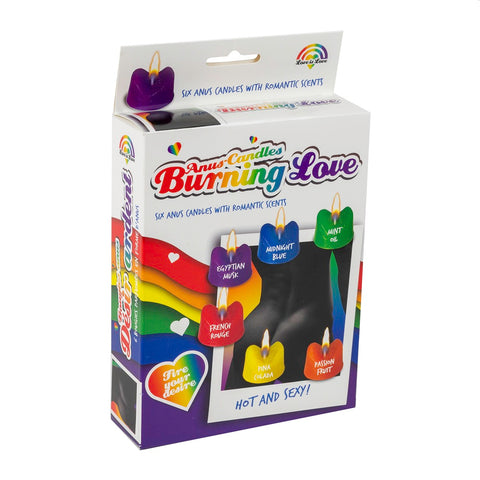 Rainbow Burning Love (Rainbow) – Scented Anus-Shaped Candles Set of 6 > Candles > Novelty